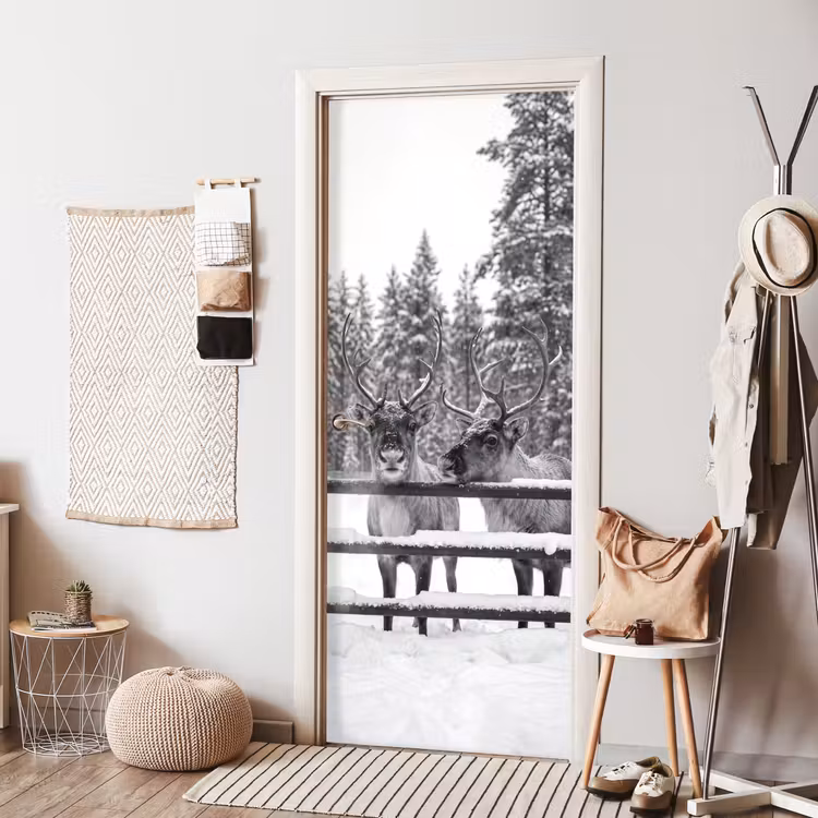Deursticker - Rendier - Sneeuw - Winter — 8