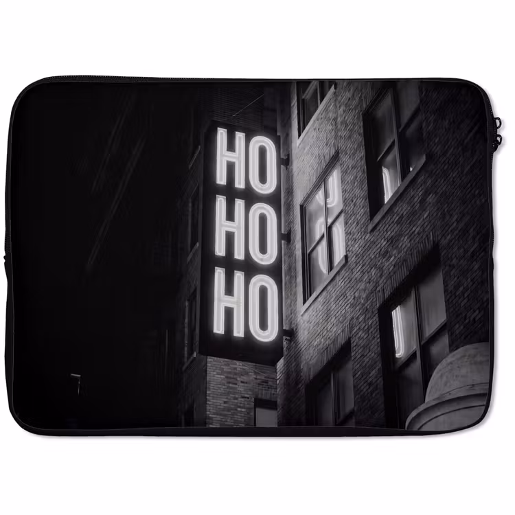 Laptophoes Gebouw - Nacht - Zwart-wit — 1