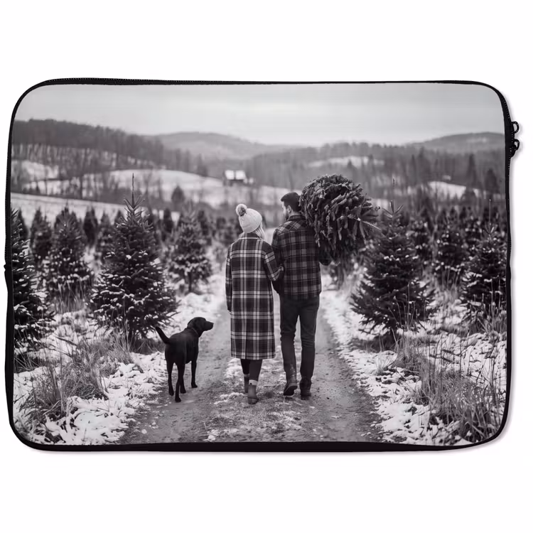 Laptophoes Mensen - Kerstboom - Winter — 1