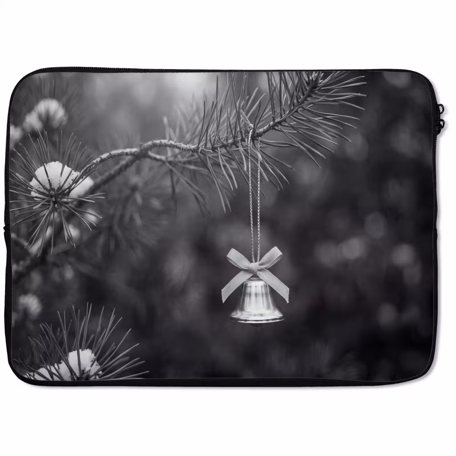 Laptophoes Kerstbel - Boom - Zwart-wit — 1