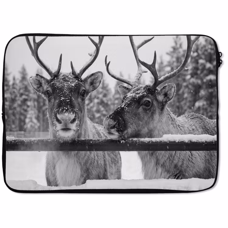 Laptophoes Rendier - Sneeuw - Winter — 1