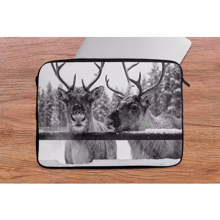 Laptophoes Rendier - Sneeuw - Winter — 2