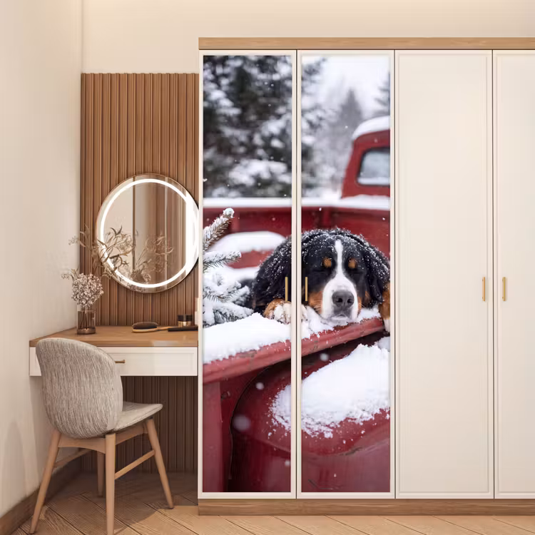 Deursticker - Hond - Rode vrachtwagen — 5