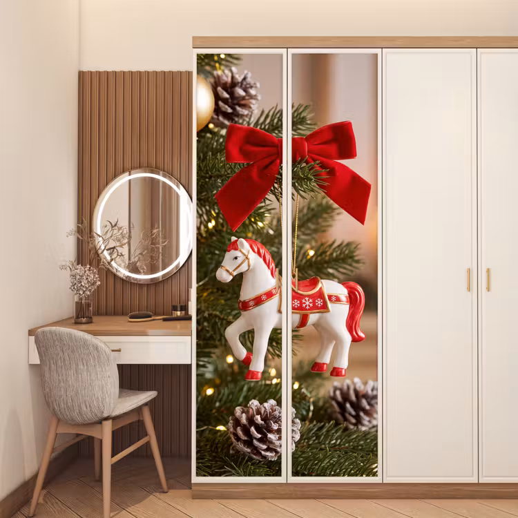Deursticker - Paard - Kerst - Decoratie — 5