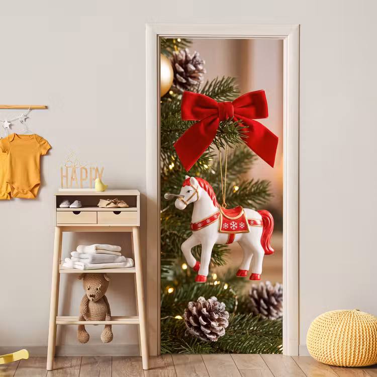 Deursticker - Paard - Kerst - Decoratie — 6