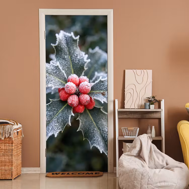 Deursticker - Plant - Berijpte - Winter — 2