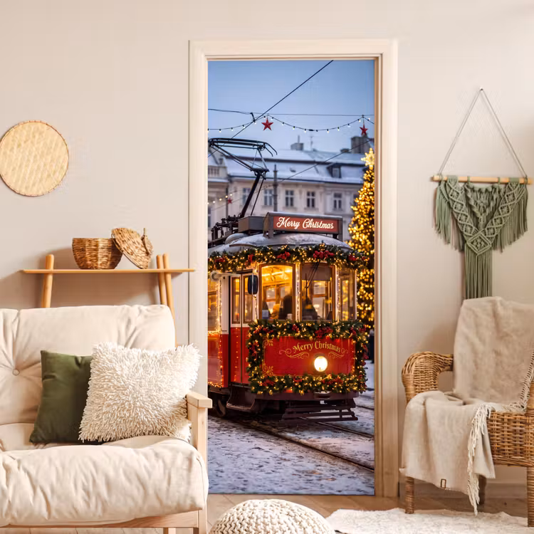Deursticker - Tram - Kerst - Sneeuw — 4