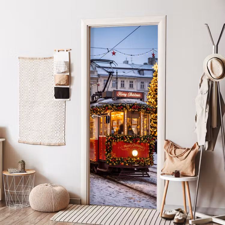 Deursticker - Tram - Kerst - Sneeuw — 8