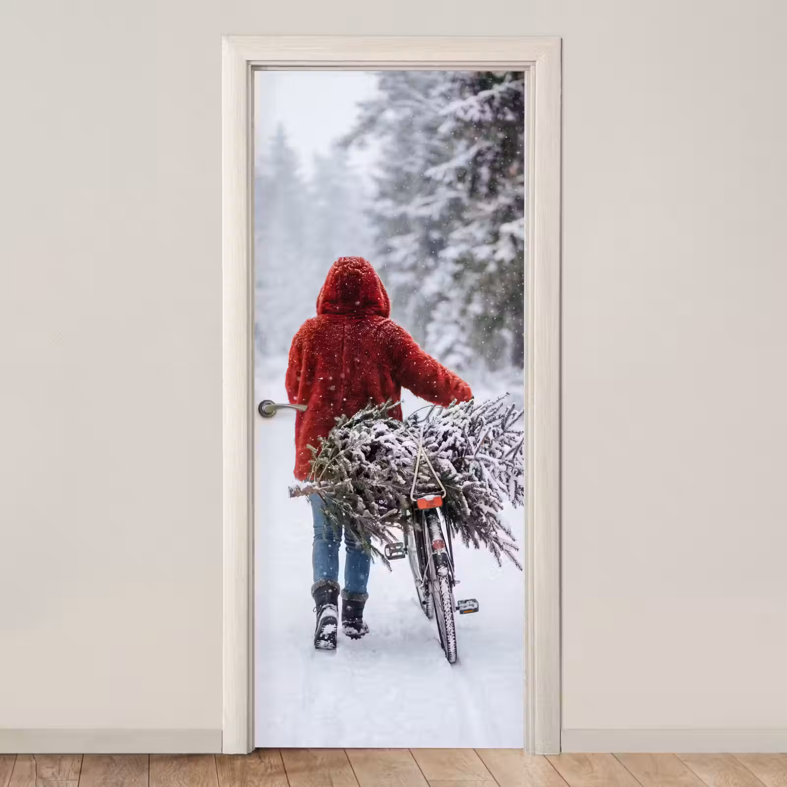Deursticker - Persoon - Boom - Winter — 1