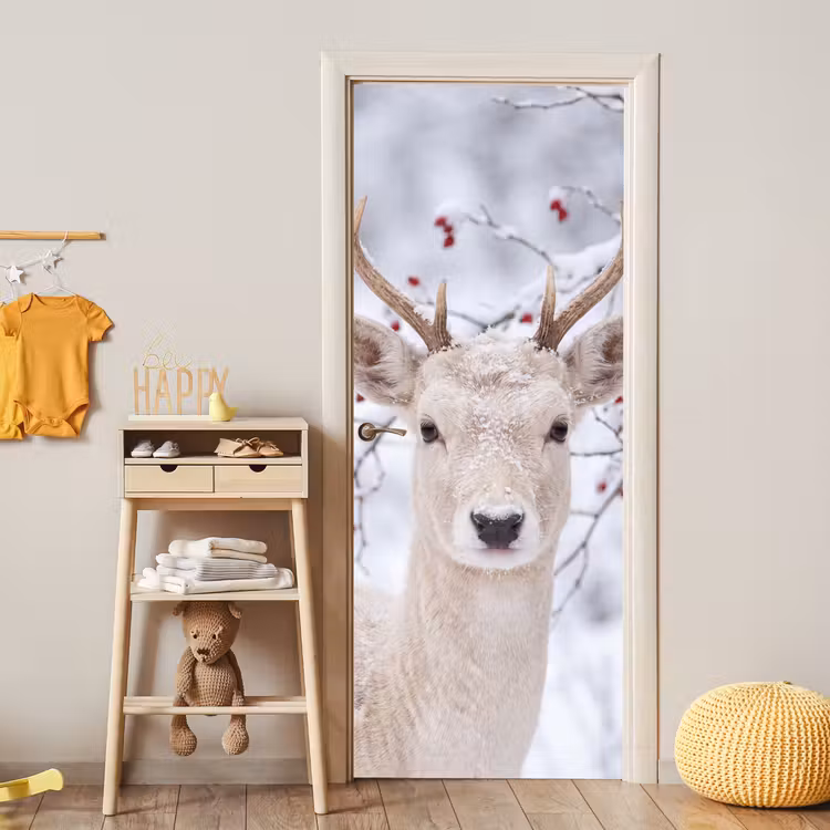 Deursticker - Hert - Natuur - Sneeuw — 6