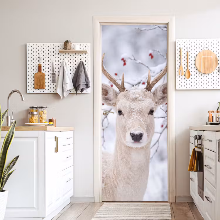 Deursticker - Hert - Natuur - Sneeuw — 7