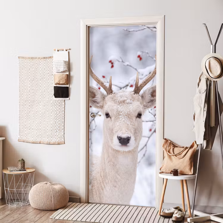 Deursticker - Hert - Natuur - Sneeuw — 8