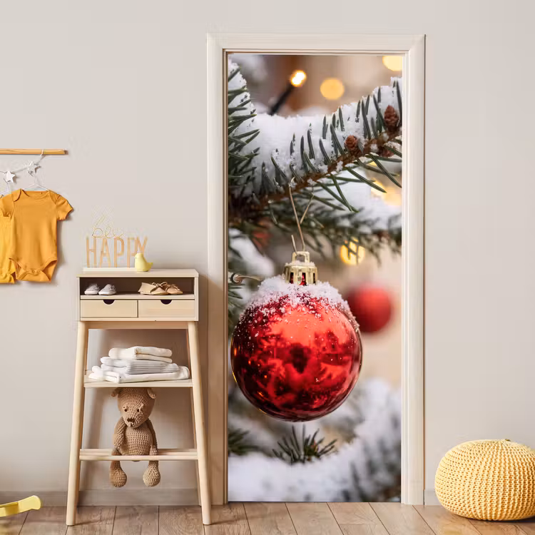 Deursticker - Kerstbal - Sneeuw - Winter — 6