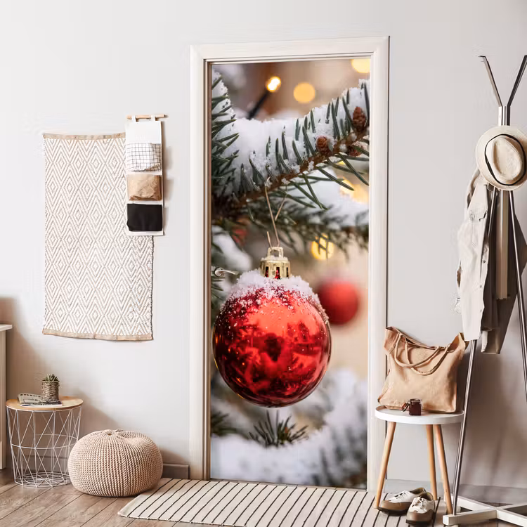 Deursticker - Kerstbal - Sneeuw - Winter — 8