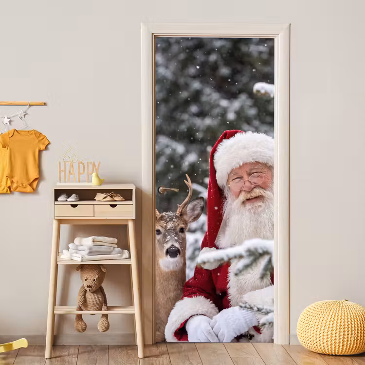 Deursticker - Kerstman - Hert - Sneeuw — 6