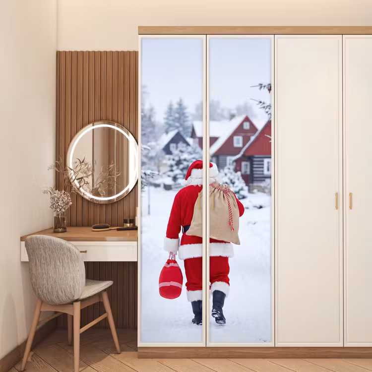 Deursticker - Kerstman - Sneeuw - Winter — 5