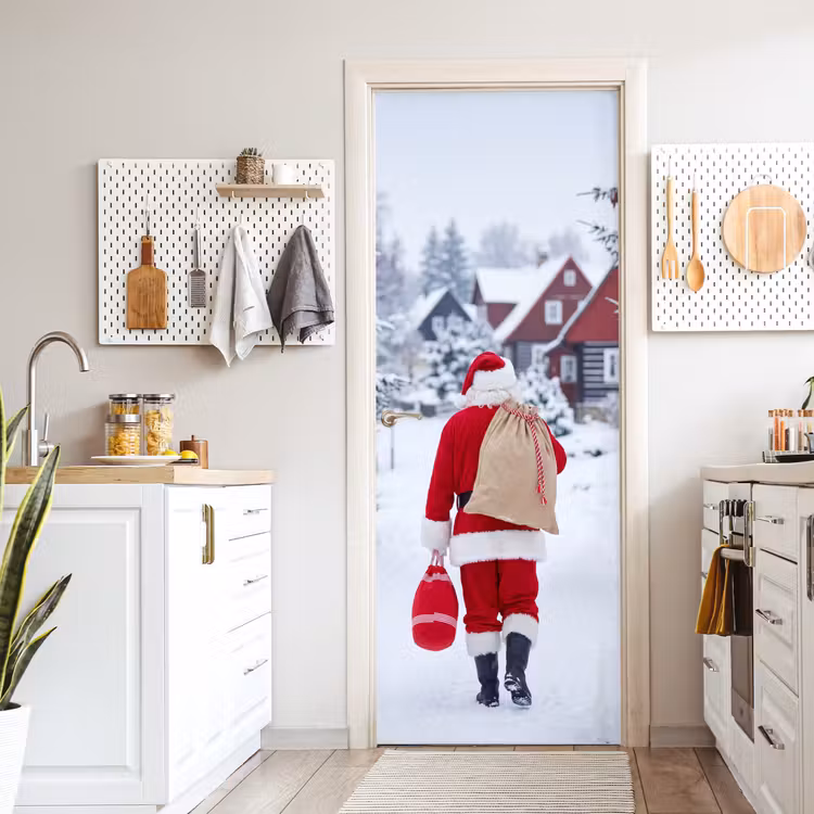 Deursticker - Kerstman - Sneeuw - Winter — 7