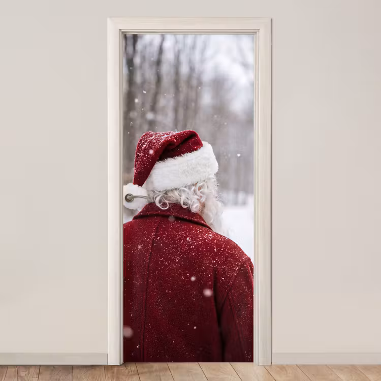 Deursticker - Kerstman - Winter - Sneeuw — 1