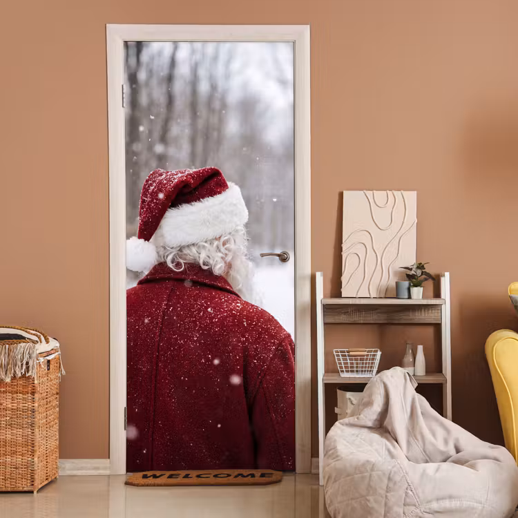 Deursticker - Kerstman - Winter - Sneeuw — 2