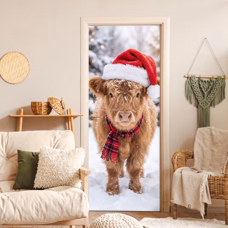 Deursticker - Koe - Kerst - Sneeuw — 4