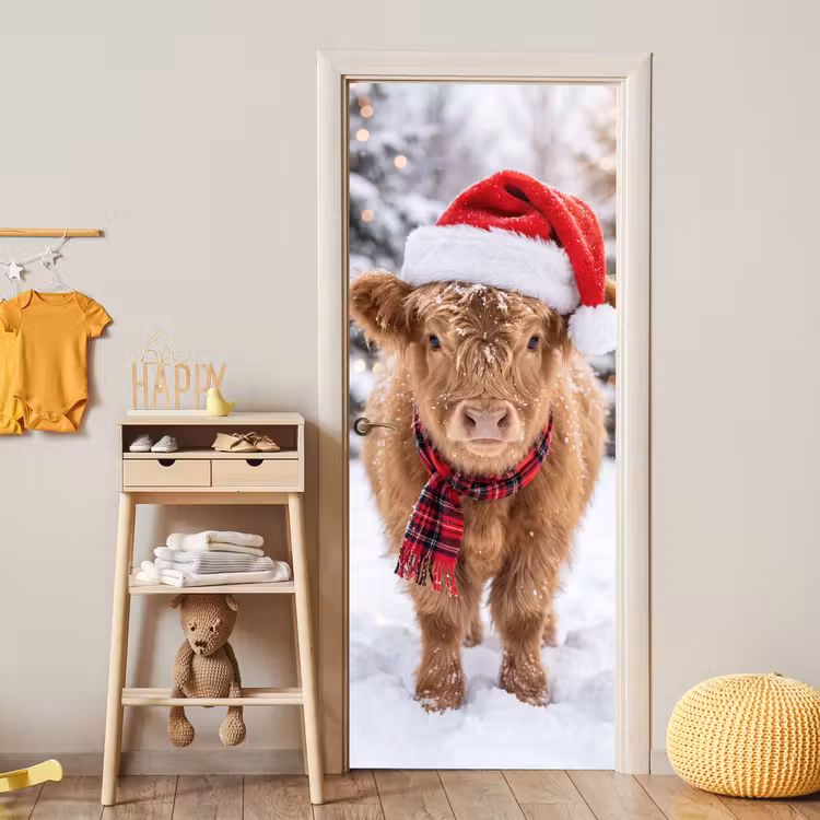 Deursticker - Koe - Kerst - Sneeuw — 6