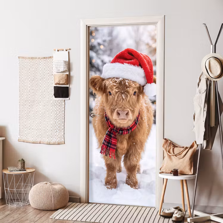 Deursticker - Koe - Kerst - Sneeuw — 8