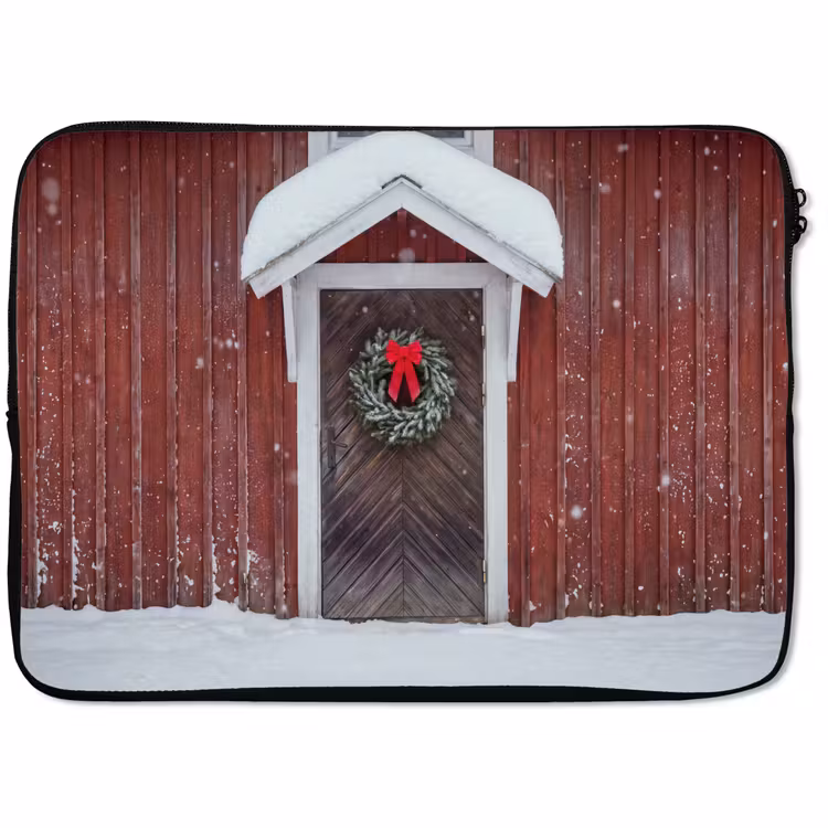 Laptophoes Deur - Kerstkrans - Winter — 1