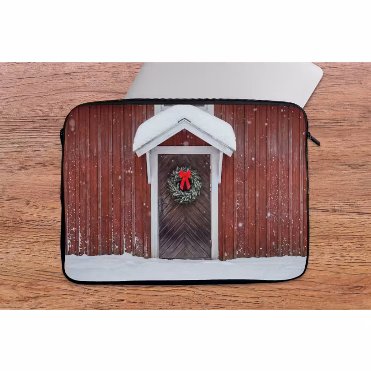 Laptophoes Deur - Kerstkrans - Winter — 2