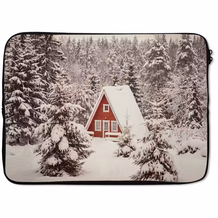 Laptophoes Huis - Winter - Sneeuw — 1