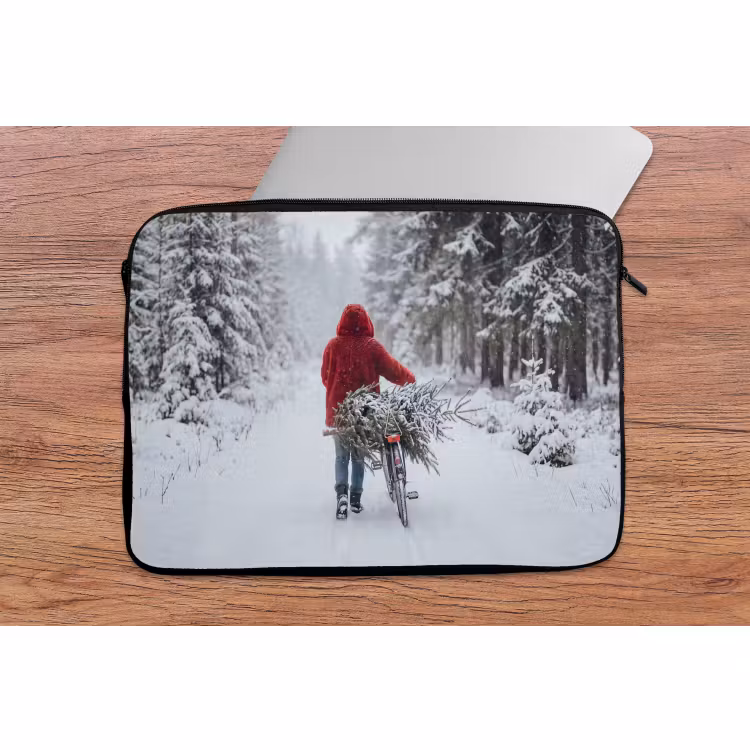 Laptophoes Persoon - Boom - Winter — 2