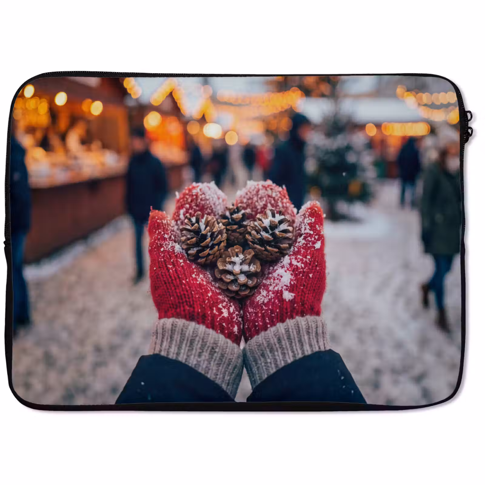 Laptophoes Wanten - Kerst - Sneeuw — 1