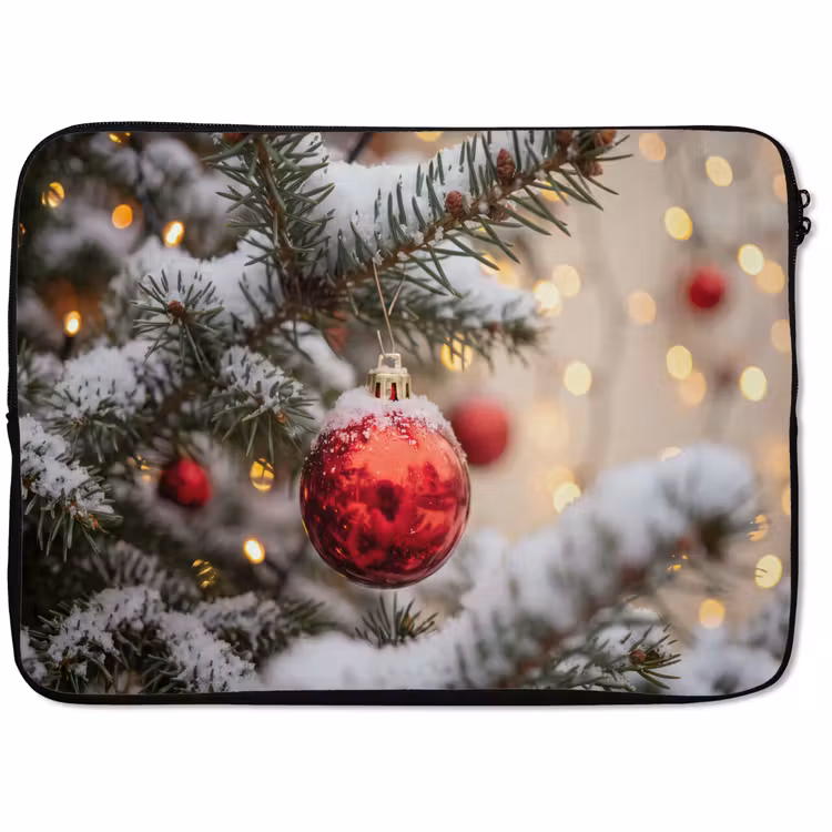 Laptophoes Kerstbal - Sneeuw - Winter — 1