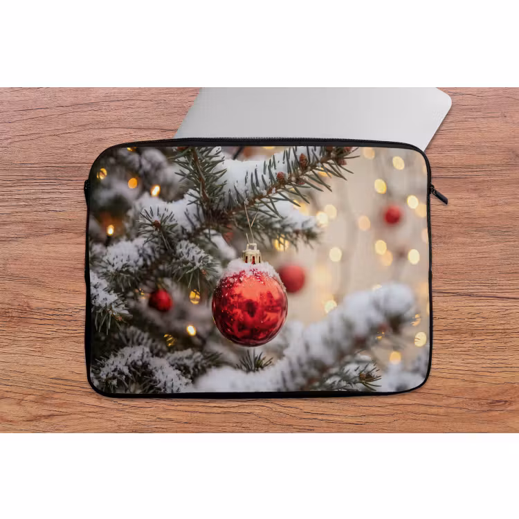 Laptophoes Kerstbal - Sneeuw - Winter — 2
