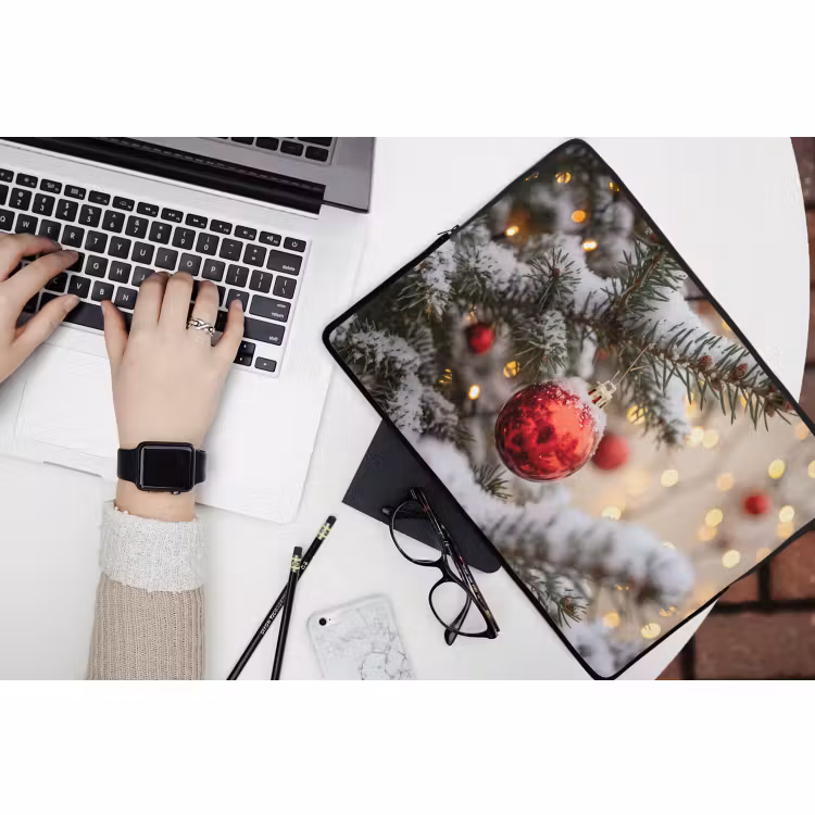 Laptophoes Kerstbal - Sneeuw - Winter — 3