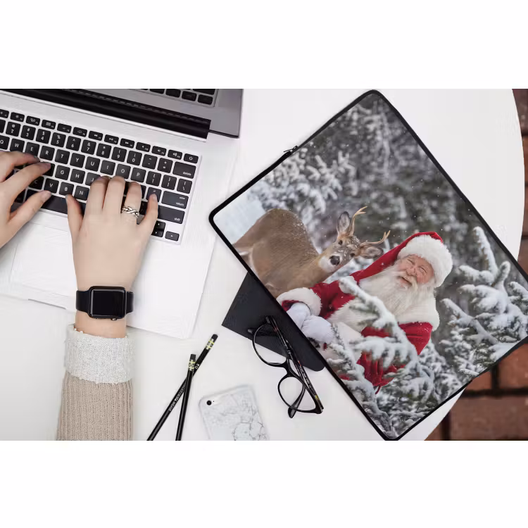 Laptophoes Kerstman - Hert - Sneeuw — 3