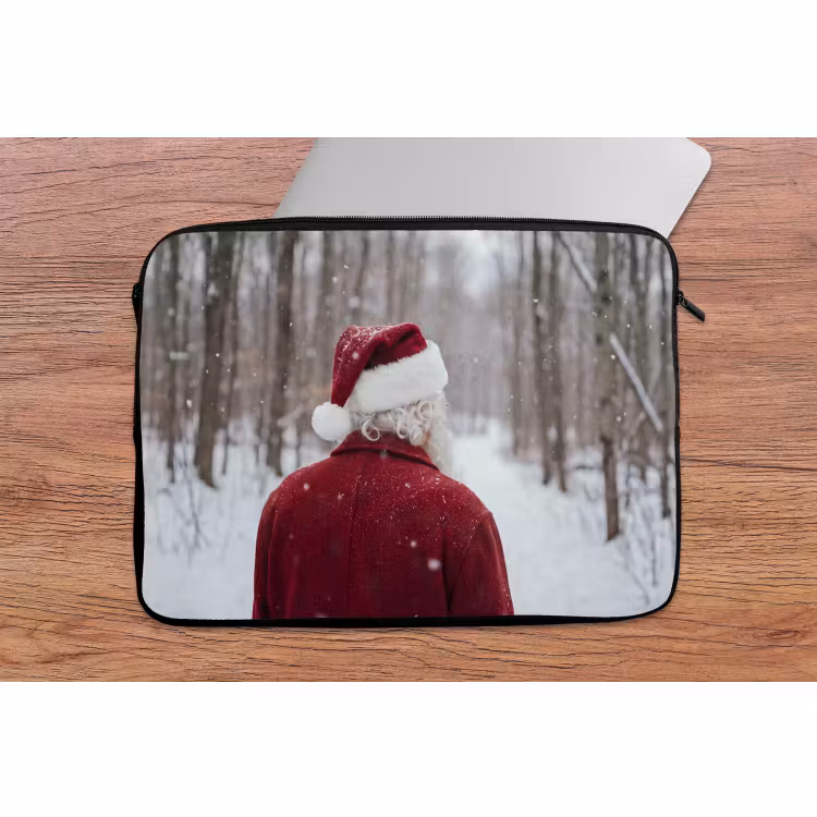 Laptophoes Kerstman - Winter - Sneeuw — 2