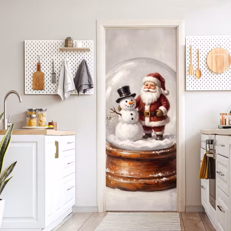 Deursticker - Kerstman - Sneeuwbol - Kerst — 7