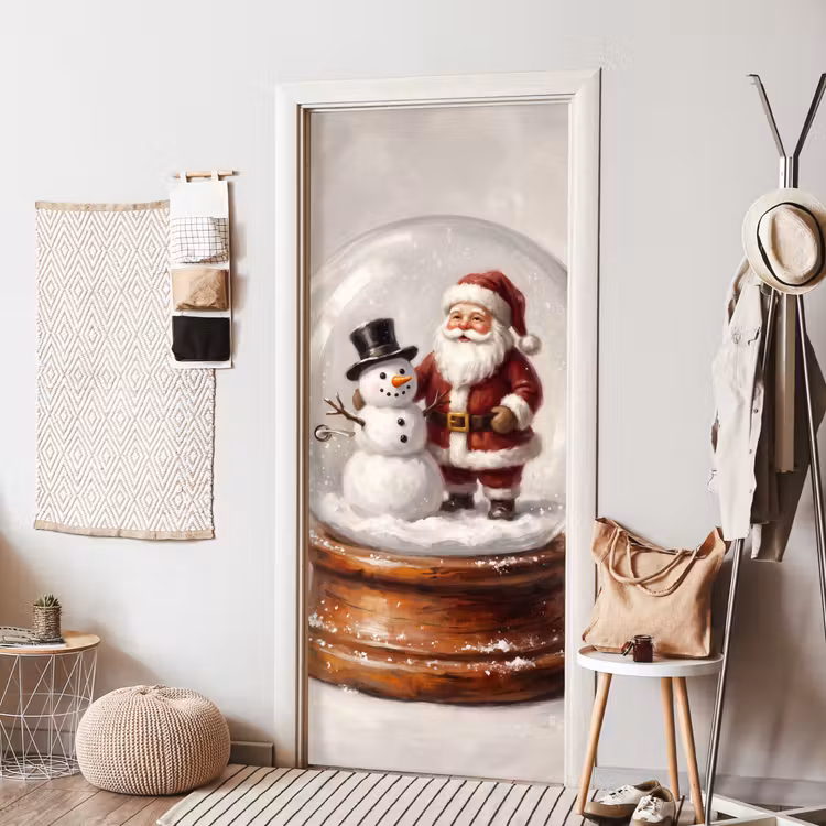 Deursticker - Kerstman - Sneeuwbol - Kerst — 8