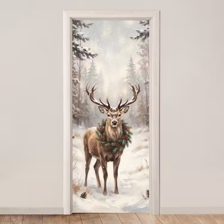 Deursticker - Hert - Sneeuw - Dieren — 1