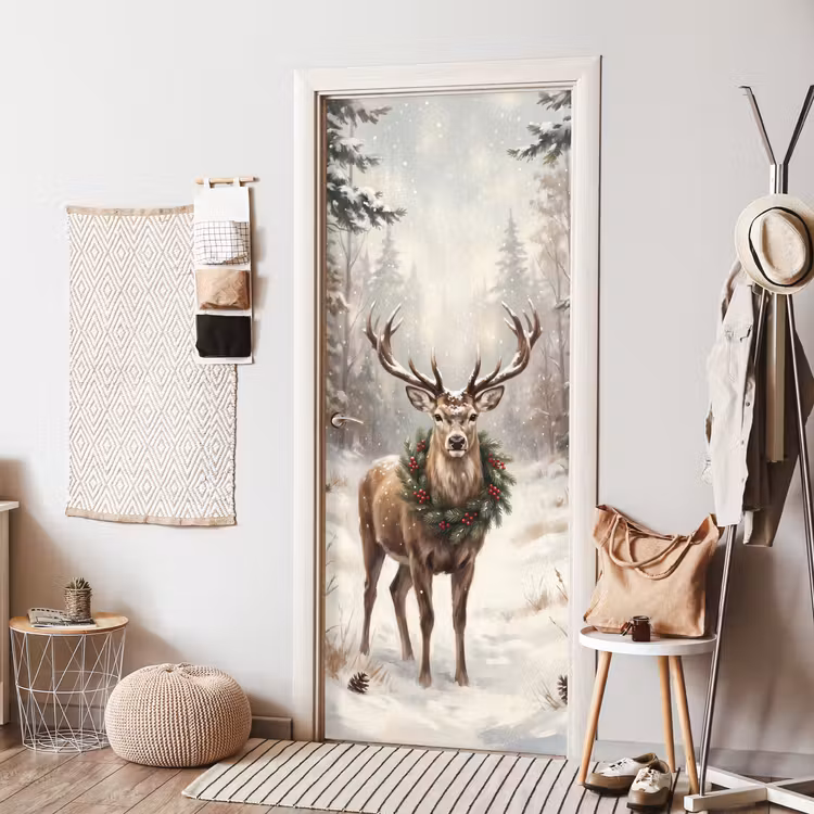 Deursticker - Hert - Sneeuw - Dieren — 8