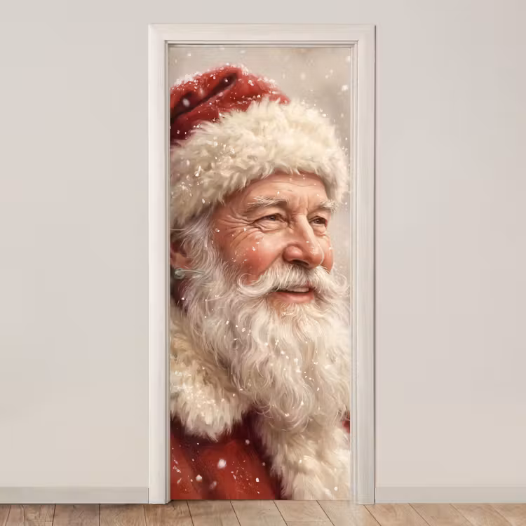 Deursticker - Kerstman - Sneeuw - Kerst — 1