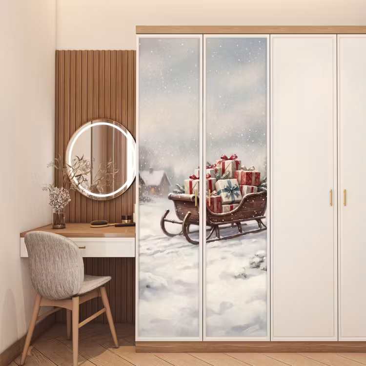 Deursticker - Slede - Cadeaus - Kerst — 5