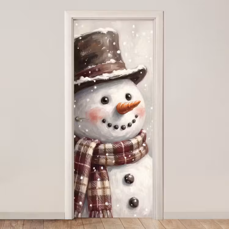 Deursticker - Sneeuwman - Winter - Kerst — 1