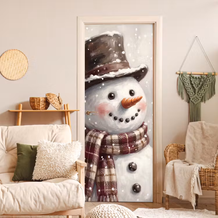 Deursticker - Sneeuwman - Winter - Kerst — 4