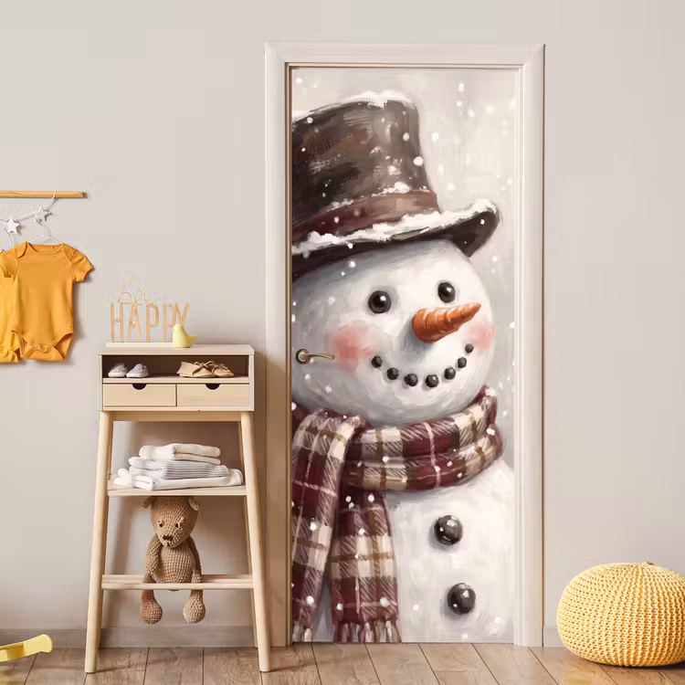 Deursticker - Sneeuwman - Winter - Kerst — 6