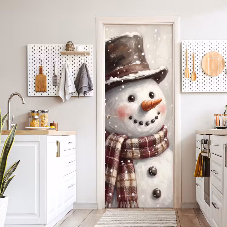 Deursticker - Sneeuwman - Winter - Kerst — 7