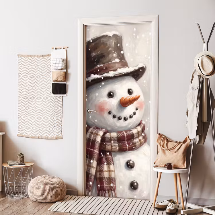 Deursticker - Sneeuwman - Winter - Kerst — 8