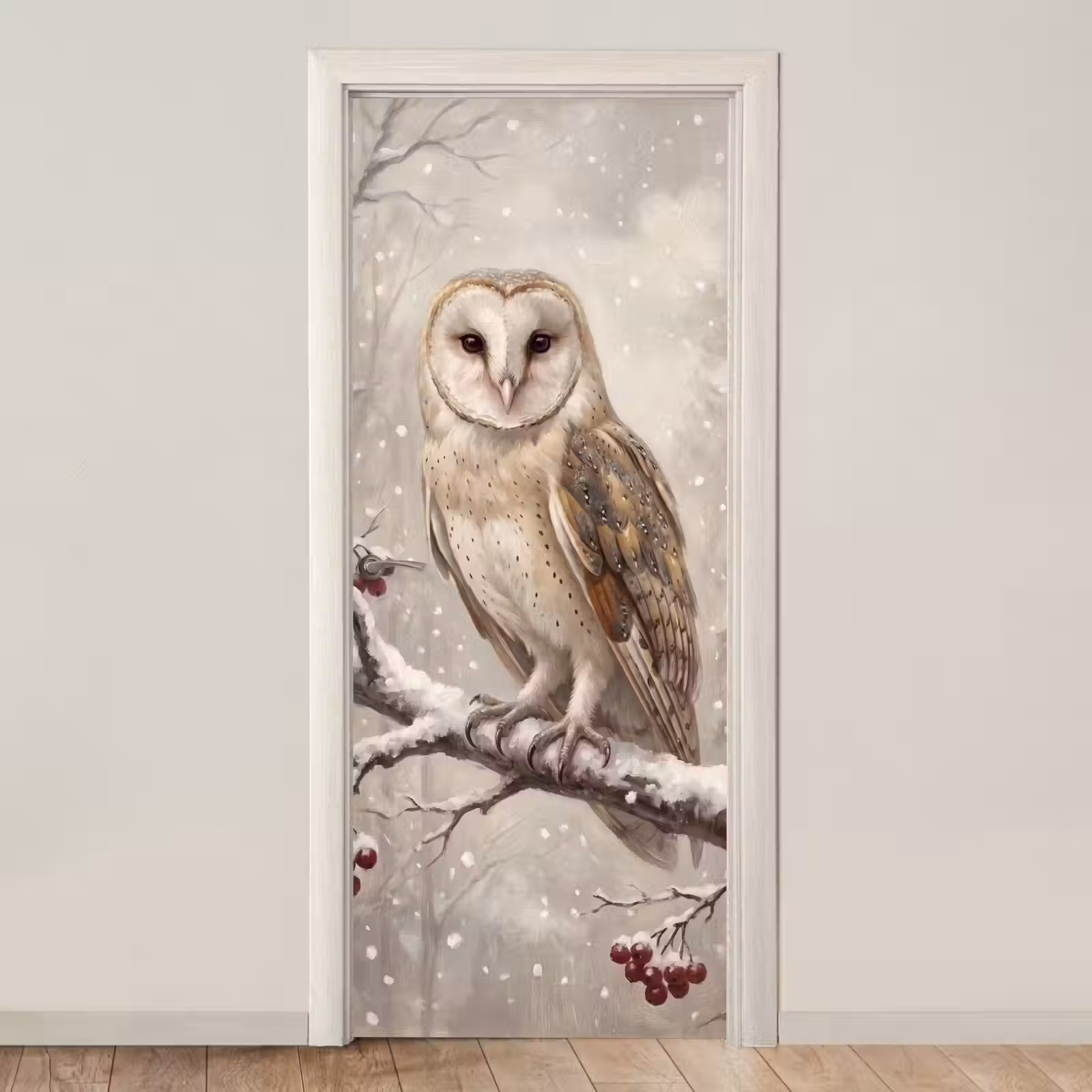 Deursticker - Vogel - Winter - Natuur — 1