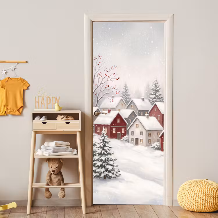 Deursticker - Huizen - Sneeuw - Winter — 6