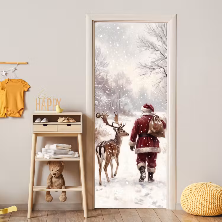 Deursticker - Kerstman - Winter - Natuur — 6